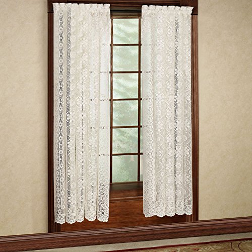 Sweet Home Collection Window Curtains Treatment Panel 63" or 84" Long in Stylish and Unique Patterns and Designs for All Home Décor Hopewell White - color: Hopewell White, size: 54"W x 63"L (Pack of 1)
