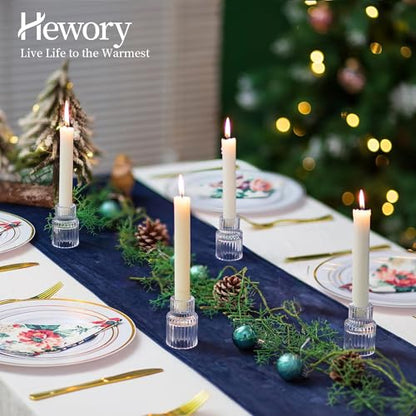 Hewory Taper Candle Holders Bulk, 20PCS Clear Glass Candlestick Holders - color: Clear, size: 20PCS