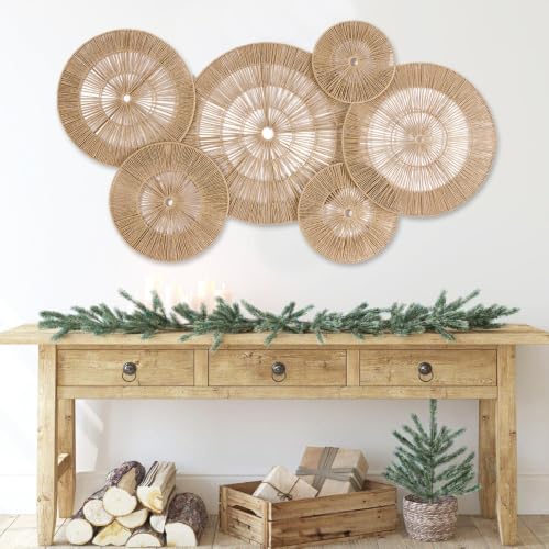 SOONOW Boho Wall Baskets Decor, 6 Pack (20", 17", 15", 13", 11", 9") - size: Extra Large