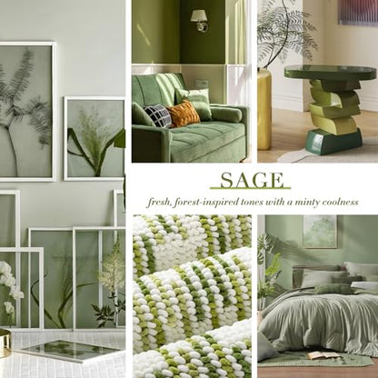 BSICPRO Bathroom Rugs Sets 2 Piece, Modern Bath Mat 20"x32"+16"x24", Sage - color: Sage and White, size: 20" x 32" Plus 16" x 24"