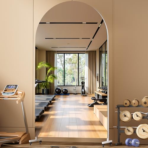 Hasipu 79" x 40" Arched Full Length Mirror on Wheels - size: 78.74"L x 39.37"W