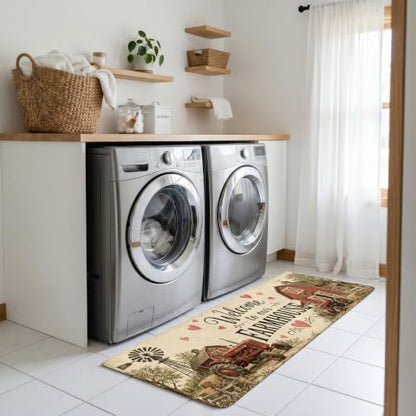 Kitchen Rugs for Floor 2 Pcs Memory Foam Padded Anti Fatigue Kitchen Mat - color: Farmhouse