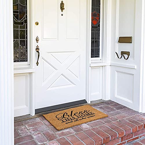 Juvale Bless This Home and All Who Enter Door Mat – Welcome Coco Coir Door Mat for Front Entrance (17x30in) - color: Coco Coir Door Mat for Front Entrance (17x30in)