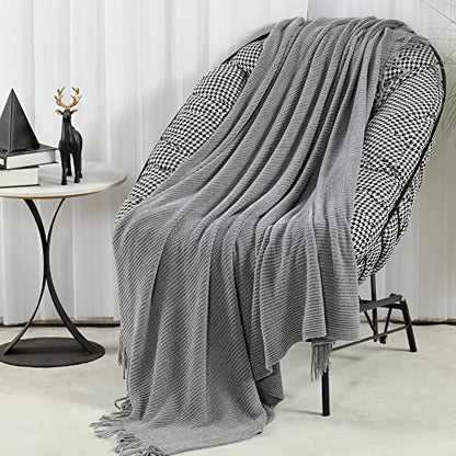 Blagic Chenille Throw Blanket for Couch and Bed,Light Gey,50"x60" - color: F-grey, size: 50 × 60 in