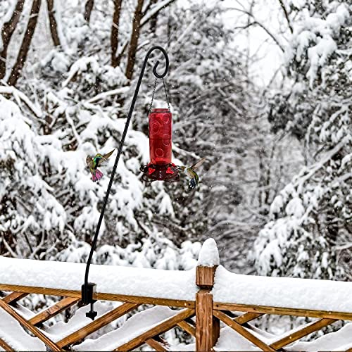 MIXXIDEA 2 Packs Heavy-Duty Deck Hook, Deck Rail Pole,Deck Bird Feeder Pole - size: 28in Long Curled Hook-2 Packs