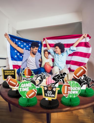10Pcs Football Party Decorations, Football Centerpieces for Table - style: Football Party