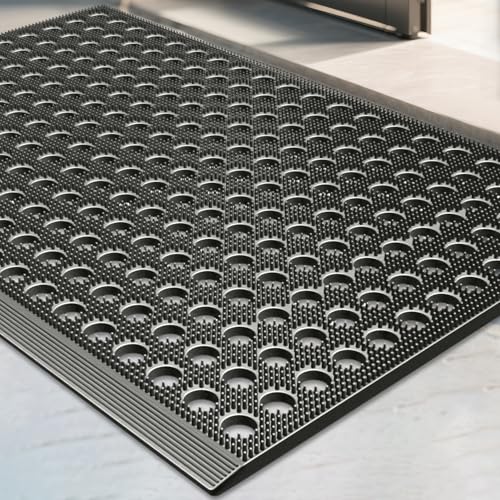 Mibao Front Door Mat, 35.5" x 24", Grey, Grey, Heavy Duty Dirt Trapping - color: Grey, size: 2' x 3' (Rectangular)