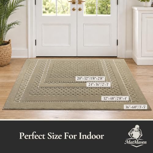 Dirt Trapper Door Mat 24"x 36", Non-Slip Entryway Rugs, Beige - color: Beige, size: 24" x 36"