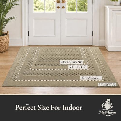 Dirt Trapper Door Mat 36"x 60", Non-Slip Entryway Rugs, Beige - color: Beige, size: 36" x 60"
