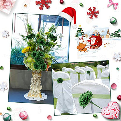 Yunlly 100 Pcs Artificial Flower for Wedding, Green - color: Green
