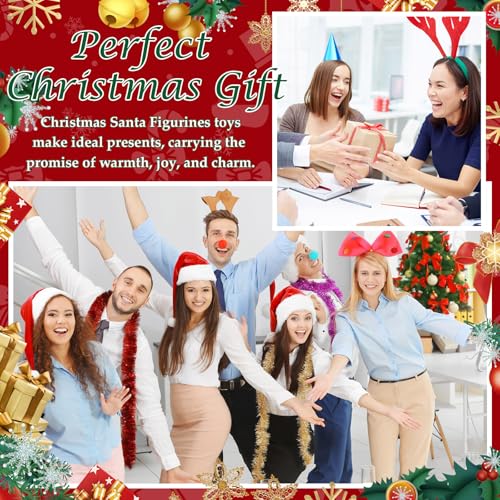 Halloscume 25 Pcs Mini Santa Christmas Figurines to Hide, White Skin