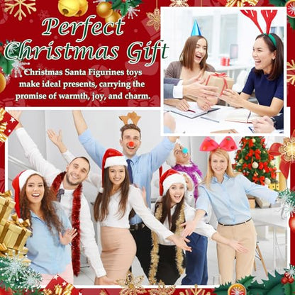 Halloscume 25 Pcs Mini Santa Christmas Figurines to Hide, White Skin