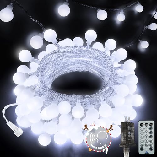 Connectable 43FT 100LED Globe String Lights Indoor, Smart Classroom Lights - color: White, size: 1 Pack(100 LED)