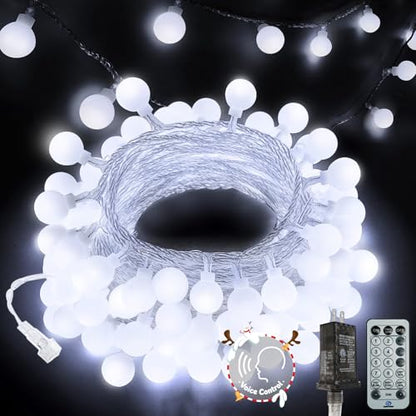 Connectable 43FT 100LED Globe String Lights Indoor, Smart Classroom Lights - color: White, size: 1 Pack(100 LED)