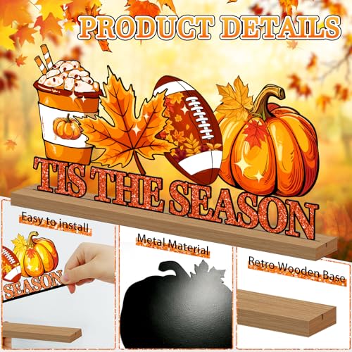 Fall Table Decorations Centerpiece, Metal Table Sign - style: Fall Football