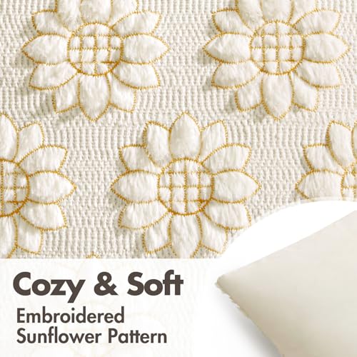 Spring Pillow Covers Sunflower 18x18 Set of 2 Cream White - color: Cream White, size: 18" x 18" (Pack of 2)