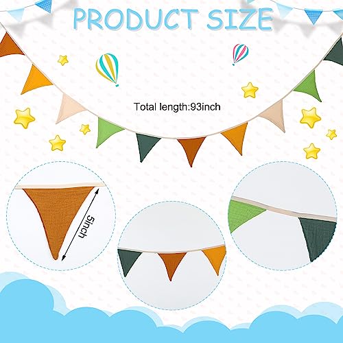 Oudain 2 Pcs Pennant Banner Flags Nursery Garland Triangle, Retro Forest - color: Retro Forest Color