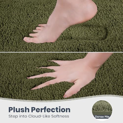 PURRUGS Bathroom Rug, Bath Mat, 24" x 36", Olive Green - color: Olive Green, size: 24" X 36"