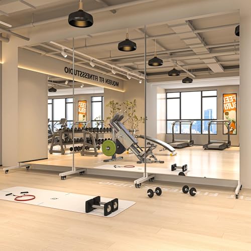 Hasipu 74.8" x 31.4" Full Length Floor Mirror on Wheels, White - size: 74.8"L x 31.4"W