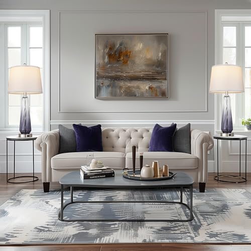 Modern Glass Table Lamps, 27.5" Bedside Lamps for Living Room, Grey, 1 Pack - color: Grey (1 pack)