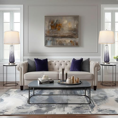 Modern Glass Table Lamps, 27.5" Bedside Lamps for Living Room, Grey, 1 Pack - color: Grey (1 pack)