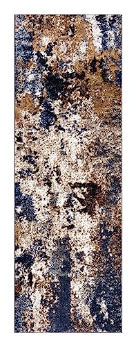 Keen Home Design Abstract Non-Shedding Runner Rug, Soft Thick Pile, 2x8 - color: Skies Multi, size: 2'8" x 7'7" (Runner)