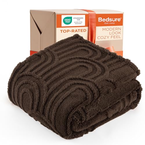 Bedsure GentleSoft Twin Blanket for Bed - Cozy Soft Blankets for Women, Cute Small Fleece Throws for Girls, Graduation Decorations Gift for Her Him School Dorm, Dark Brown, 60x80 Inches - color: Dark Brown, size: Twin (60" x 80")