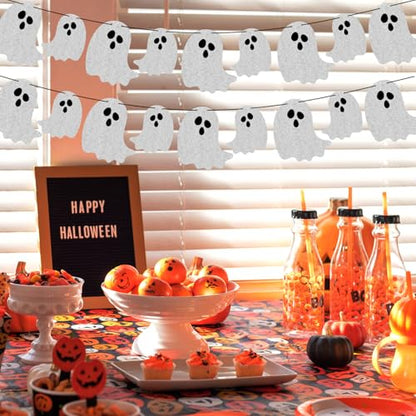 2pcs Pre-Strung Halloween Ghost Banners