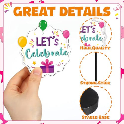 DoubleFill 6 Pcs Happy Birthday Party Decoration for Table Centerpieces - style: Happy Birthday