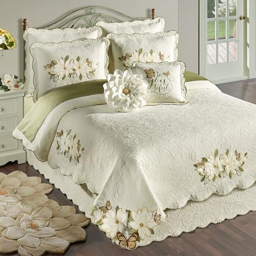 Sweetbay Garden Luxury Ivory Matelasse Bedding, King, 6 Pc Set - size: 6 Piece King Coverlet Set