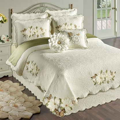 Sweetbay Garden Luxury Ivory Matelasse Bedding, King, 6 Pc Set - size: 6 Piece King Coverlet Set