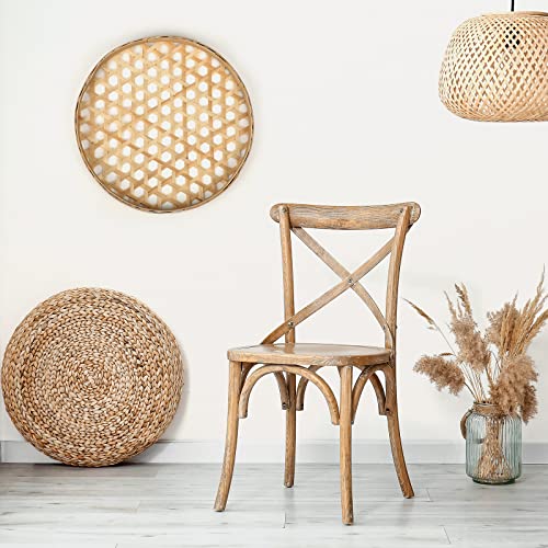 Tatuo 4 Pack Wall Baskets Decor, Round Rattan Bamboo Woven Boho Set