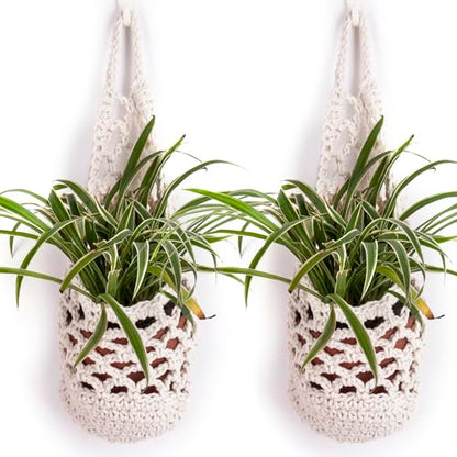 2PK Hanging Planter for 6 Inch Pot, Wall Planters for Indoor Plants (White) - color: White