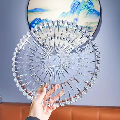 Glass Fruit Bowl or Decorative Bowl, used for Kitchen counter or living room center table decoration, Centerpiece Bowl,Glass tray (11.6)