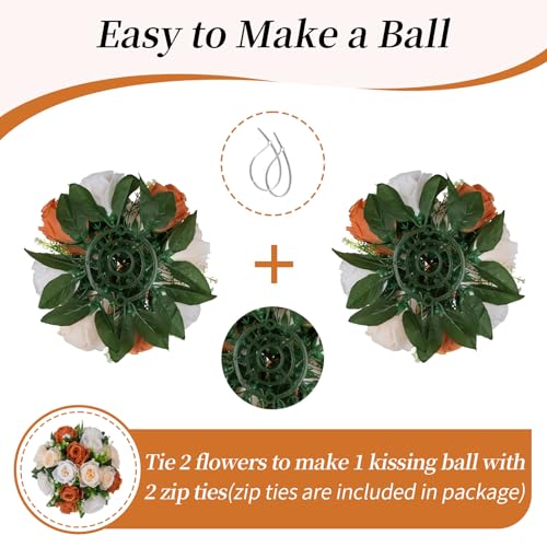 BLOSMON Flower Balls Wedding Centerpieces: 10 Pcs, Terracotta, Fake Rose - color: Terracotta - 3 Colors