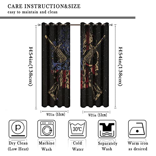 Abstract American Flag Blackout Curtains for Bedroom,Independence Day Fantasy Galaxy Gothic Flag Colors Skull Room Darkening Window Curtains with Grommets - 2 Panels 54L x 21W - color: Abstract American Flag, size: 42"W x 54"L (Pack of 1)