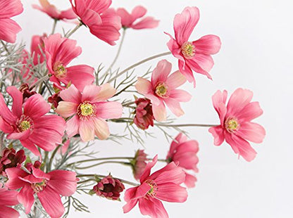 6 Pcs Artificial Calliopsis Flowers Fake Silk Flower Table Kitchen Home Garden Party Wedding Decoration Approx 24'' High Classic Pink No Vase - color: Classic Pink