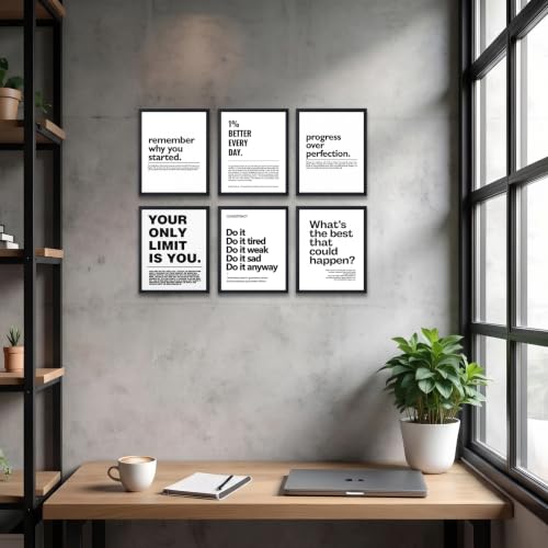 6 Pcs Motivation Canvas Wall Art Motivate Quote Wall Decor 8×10in Unframed - color: office quote-unframed