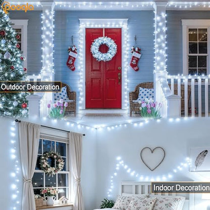 Pooqla Cool White Battery String Lights, 2x50 LED Christmas Fairy Lights - color: Cool White, size: 50 LED x2