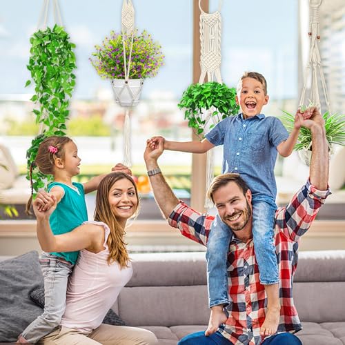 IGaiety Macrame Plant Hangers 7 Pack for Indoor Outdoor Boho Home Decor - size: 7 Pack
