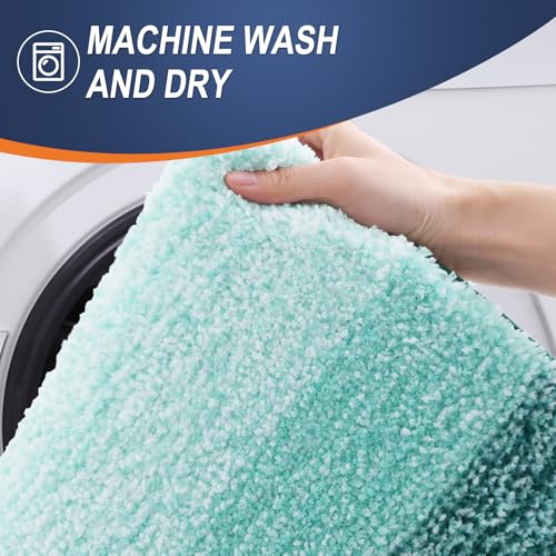 OLANLY Small Bathroom Rugs 24x16, Extra Soft Absorbent Microfiber Bath Rugs - color: Blackish Green, size: 24" X 16"