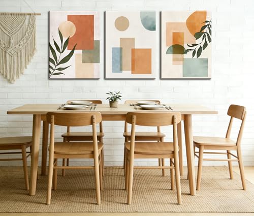 Frimeeme 3 Piece Framed Orange and Green wall Art Wall Decor, 12x16 Inches