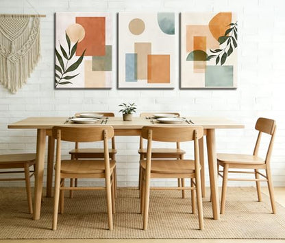 Frimeeme 3 Piece Framed Orange and Green wall Art Wall Decor, 12x16 Inches