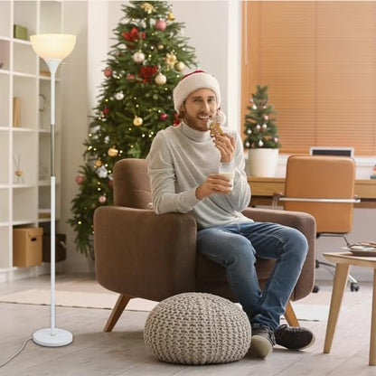 LALISU Floor Lamp, LED Standing Lamp 3 Way Dimmable Brightness Floor Lamp - color: White