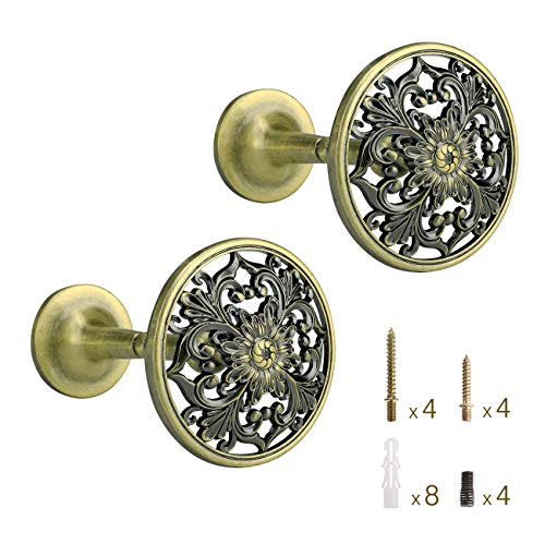 Lewondr Curtain Holdbacks, Set of 2, Bronze - color: Bronze