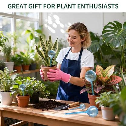 12-Pack Plastic Plant Watering Globes, Self Watering Spikes, Plant Waterer - size: M - 12 Pack