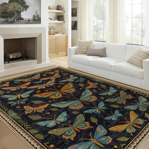 Area Rug 5x7 Butterfly Rug for Living Room Butterflies Insect Rugs - color: Butterfly, size: 5' x 7' (Rectangular)