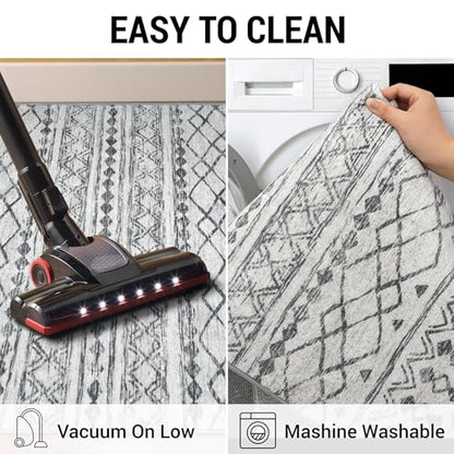 KUTA Extra Long Runners for Hallways 2.6x20ft Washable Grey Boho Runners - color: Grey, size: 2'7" x 20' (Runner)
