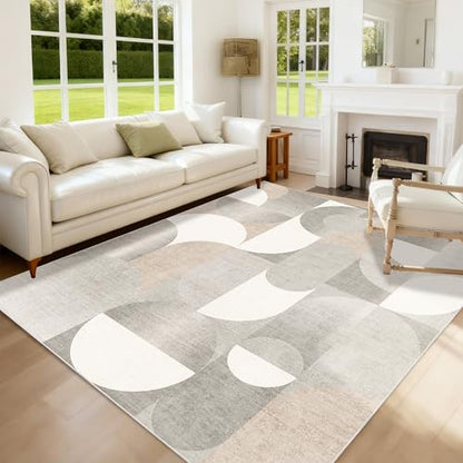 5x7 Area Rugs Grey Modern Washable Rug for Living Room Bedroom