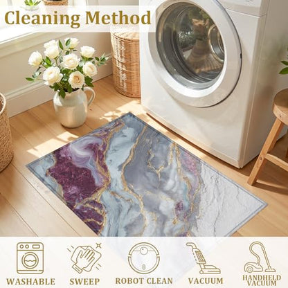 Pink Gold Marble Bath Mat Rug, Door Mat Doormat Entrance Non-Slip Bathroom Rugs for Entryway Bathroom Kitchen 17 x 30 Inch - color: Pink Gold Marble